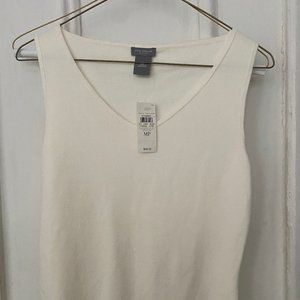 Ann Taylor Cream M Petite Sleeveless Top